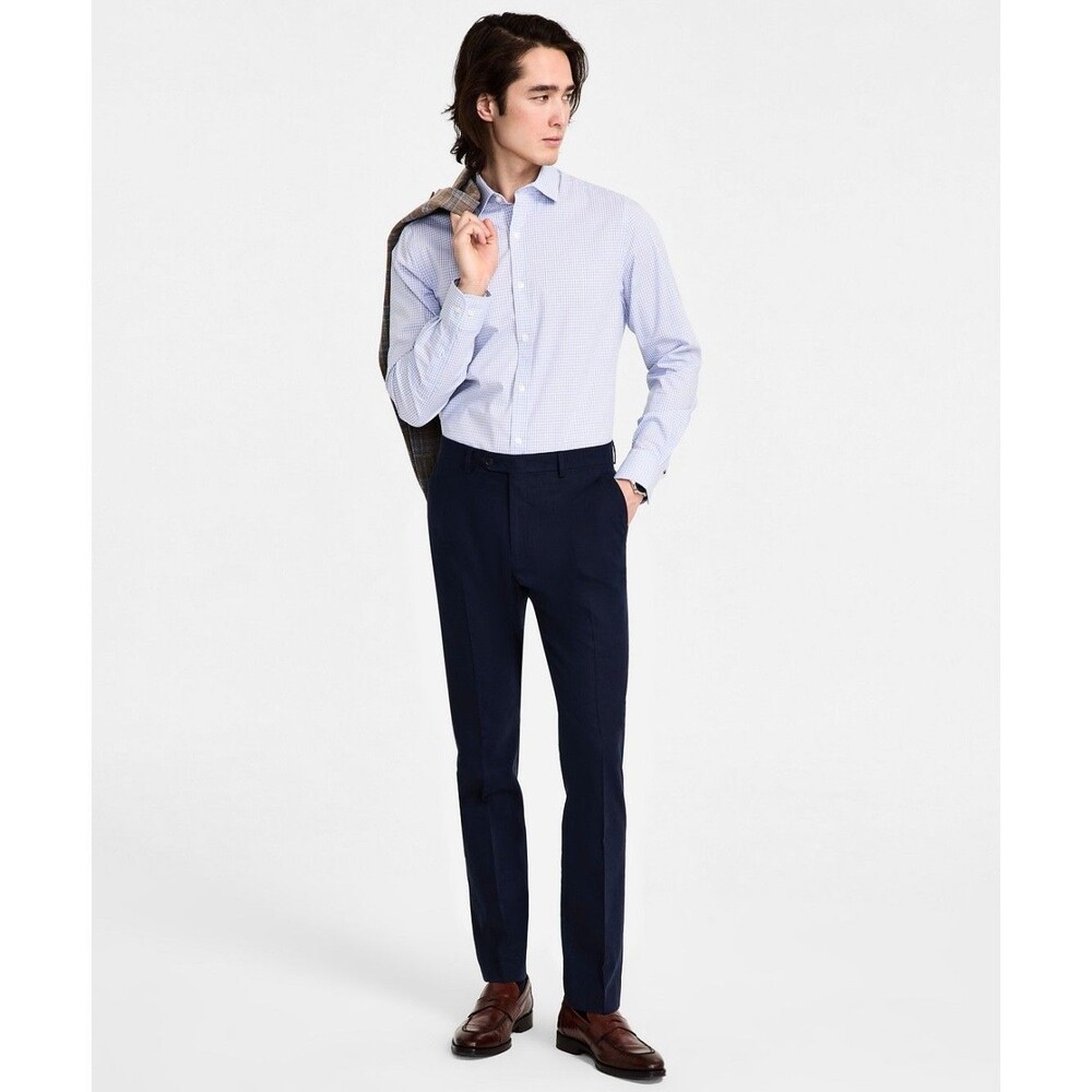 $125 NEW TOMMY HILFIGER Mens 36x30 Navy Blue Linen Cotton Dress Pants/Slacks